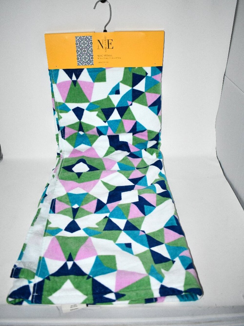 Noble Excellence Beach Towel Blue Multi 40x70 100% Cotton NWT Oversized
